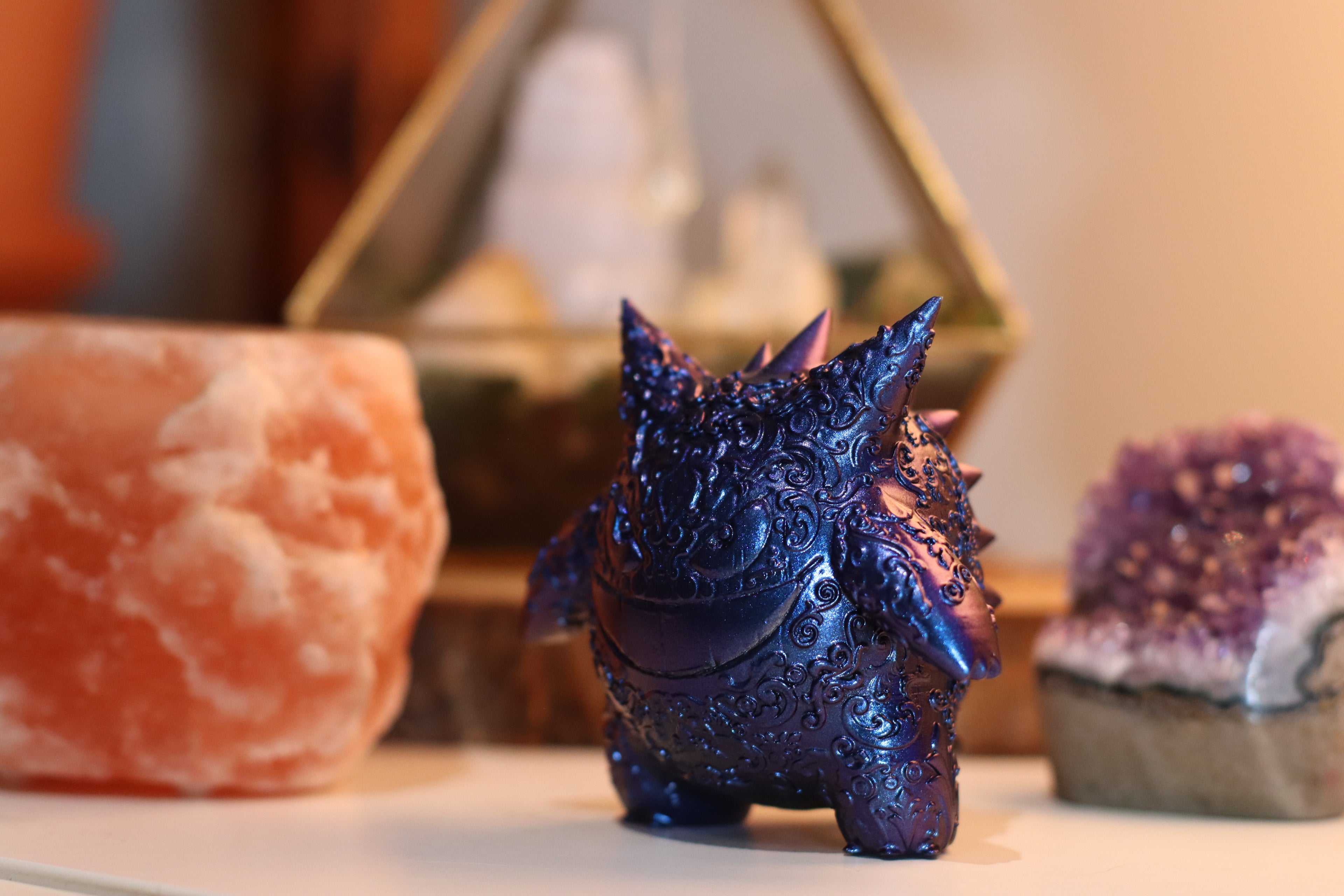 Figura de resina de Gengar ornamental purple-blue galaxy