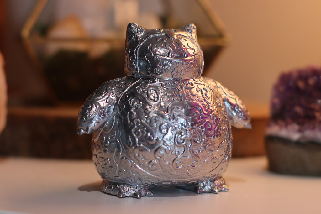 Figura de resina de Snorlax ornamental cromado