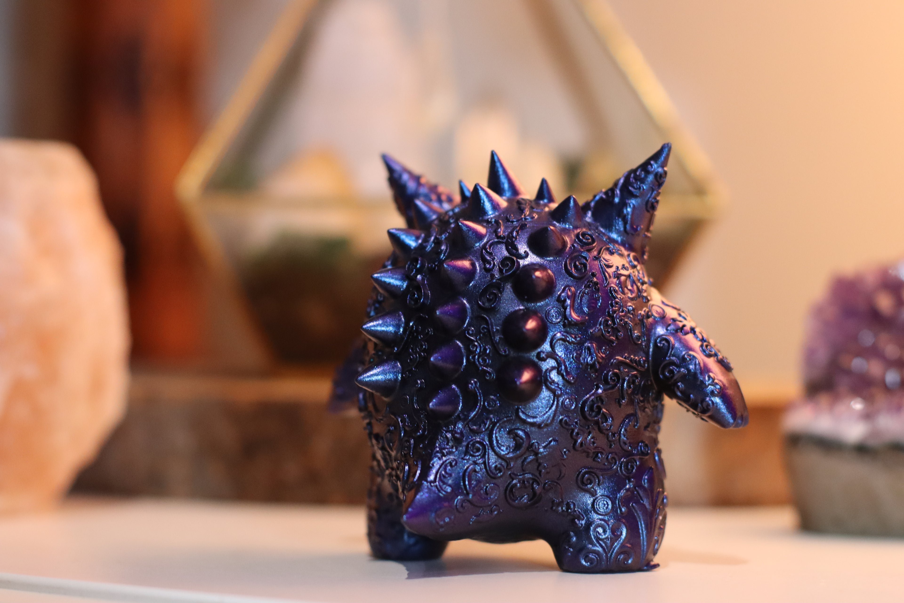 Figura de resina de Gengar ornamental purple-blue galaxy