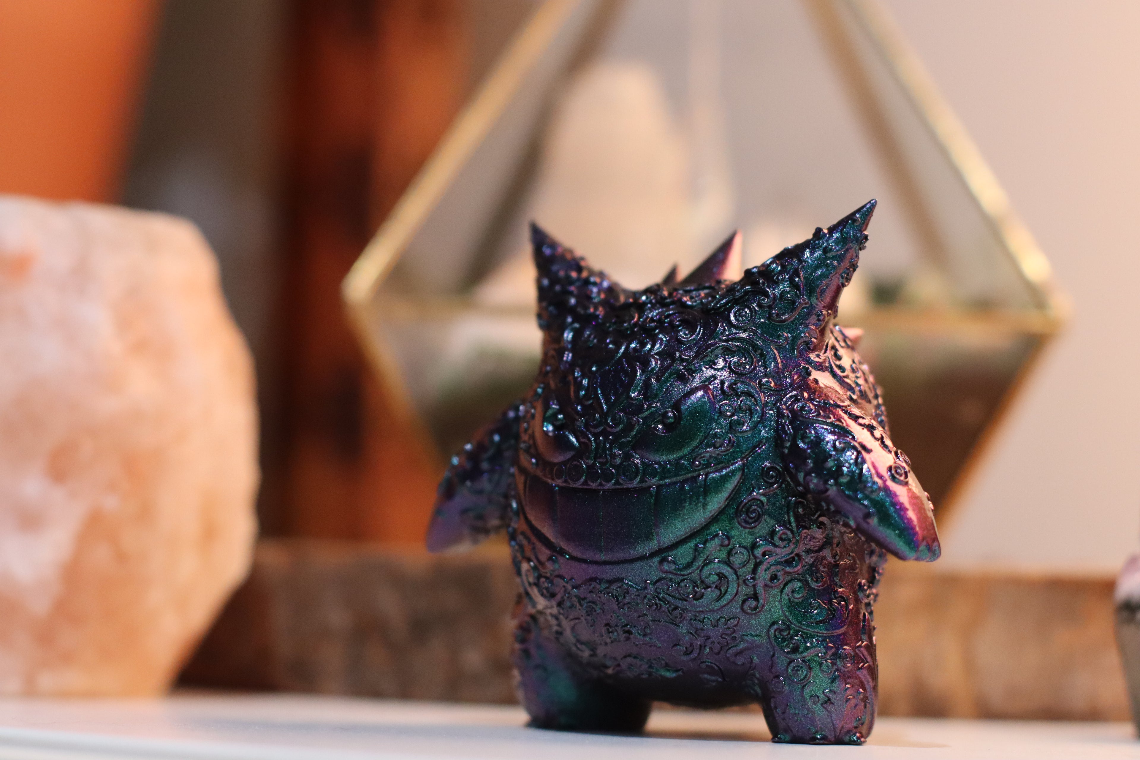 Figura de resina de Gengar ornamental purple-blue-green galaxy