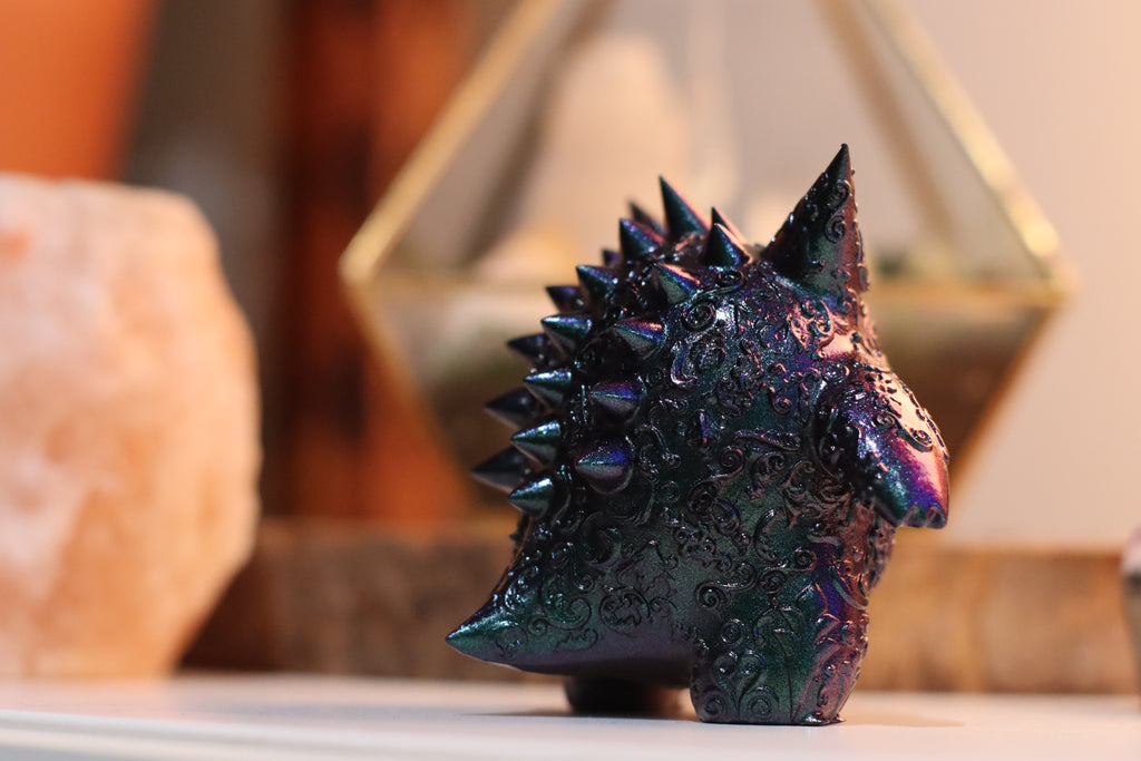 Figura de resina de Gengar ornamental purple-blue-green galaxy